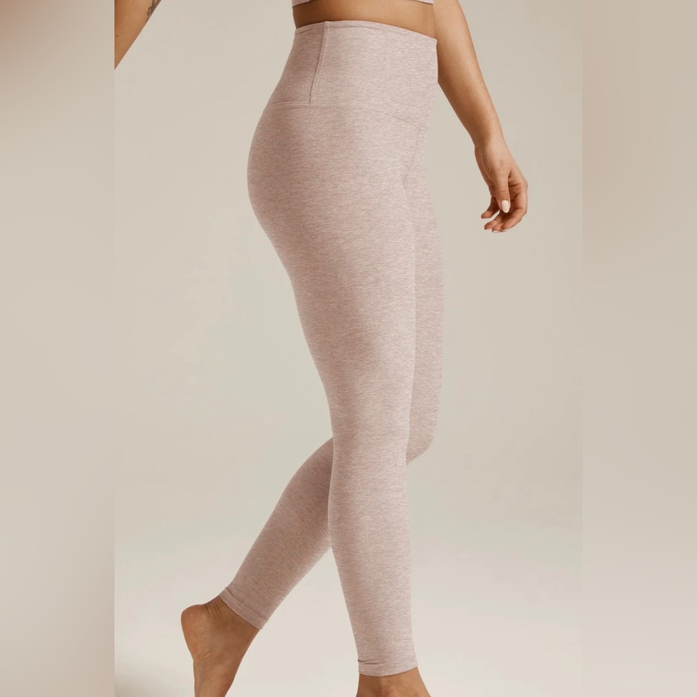 Beyond Yoga High-Waist Heathered Blush Leggings